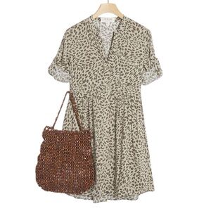 Anthropologie Leopard Print Mini Dress